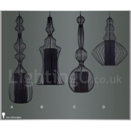 Lampă suspendată în formă de vază metal vintage
