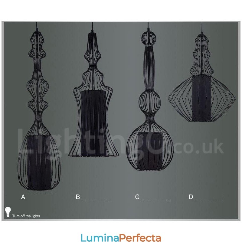 Lampă suspendată în formă de vază metal vintage