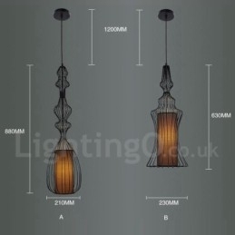 Lampă suspendată în formă de vază metal vintage