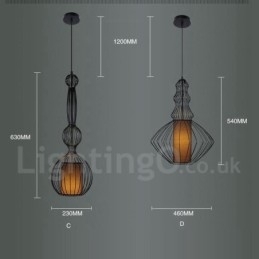 Lampă suspendată în formă de vază metal vintage
