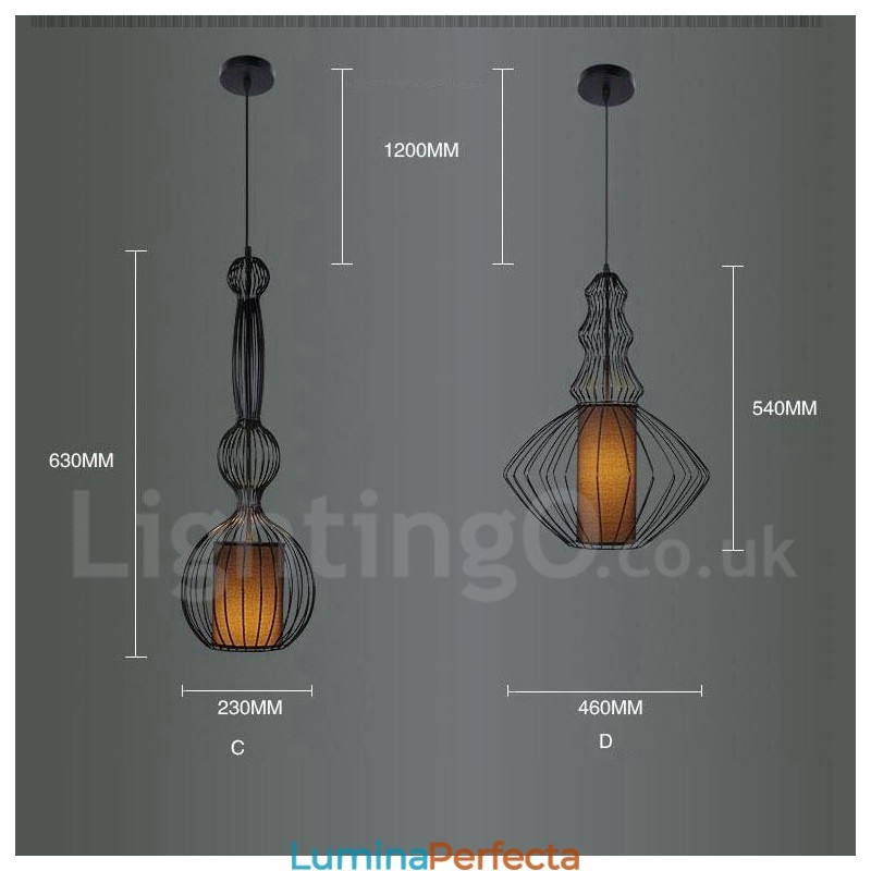 Lampă suspendată în formă de vază metal vintage