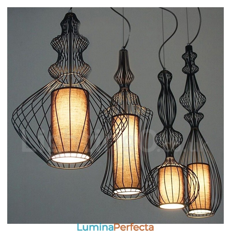 Lampă suspendată în formă de vază metal vintage