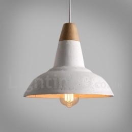 Lampă suspendată modernă, contemporană, din lemn de beton, cu 1 lumină