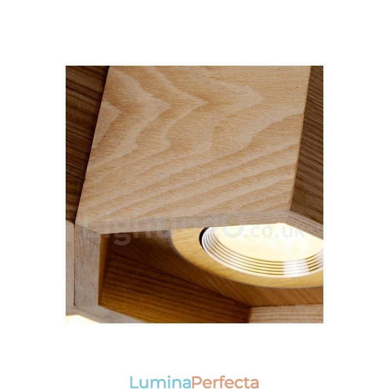 Lampă suspendată modernă contemporană din lemn cu 5 lumină