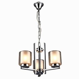 Candelabru galvanizat din fier cu abajur din sticlă Lampă clasică cu 3 capete