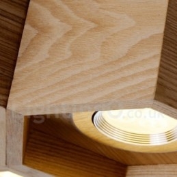 Lampă suspendată modernă contemporană din lemn deschis cu 7 lumini