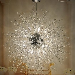 Glob lanternă modernă, cristal, metal cromat