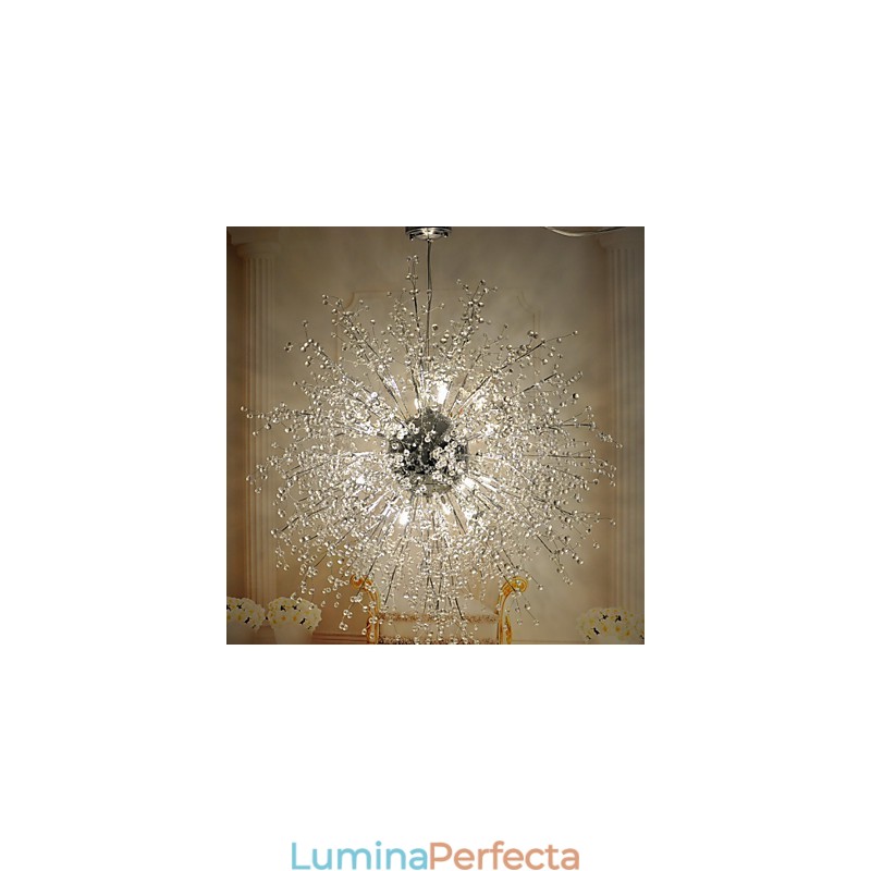 Glob lanternă modernă, cristal, metal cromat