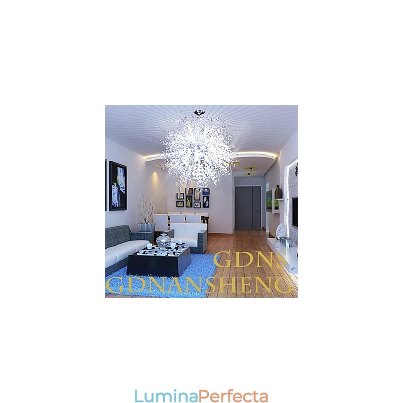 Glob lanternă modernă, cristal, metal cromat