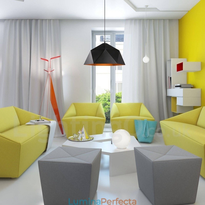 Lampă suspendată modernă, neagră, cu 1 lumină