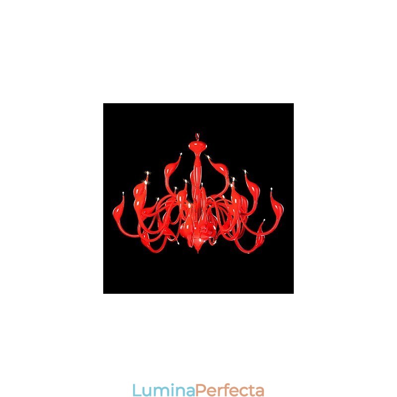 Candelabru Modern 24 Lumini G4 Pictura Rosie