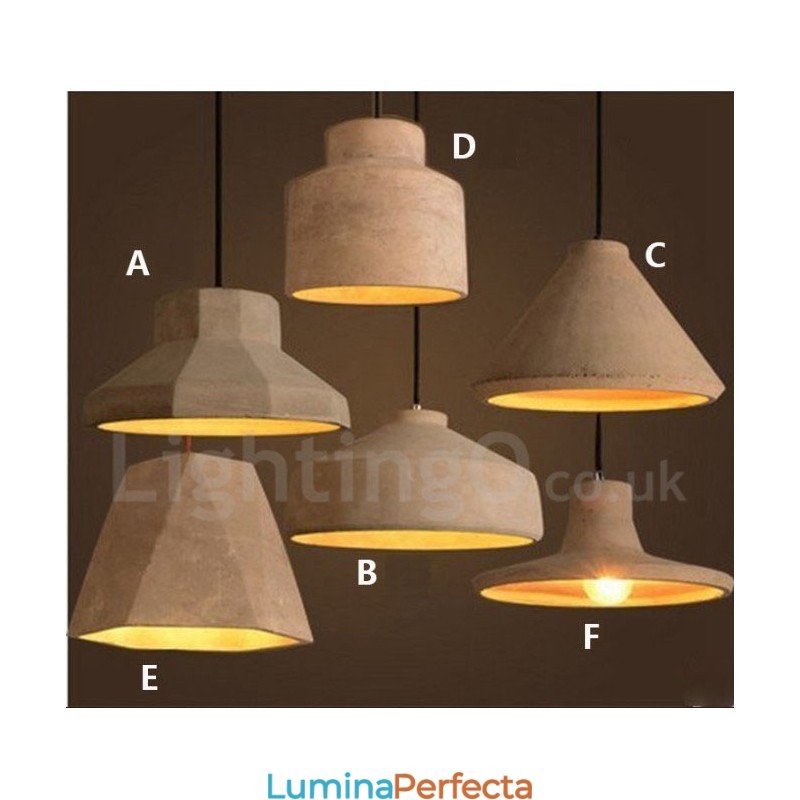 Lampă suspendată modernă contemporană din beton cu o singură lumină