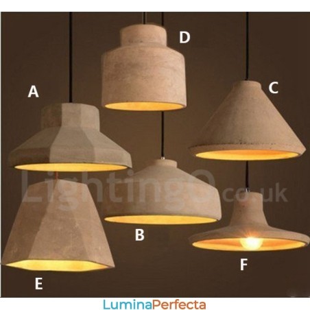 Lampă suspendată modernă contemporană din beton cu o singură lumină Lampă suspendată modernă contemporană din beton cu o singură lumină