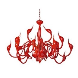 Candelabru Modern 24 Lumini G4 Pictura Rosie