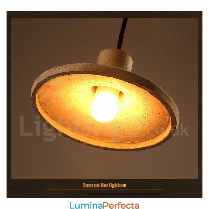 Lampă suspendată modernă contemporană din beton cu o singură lumină