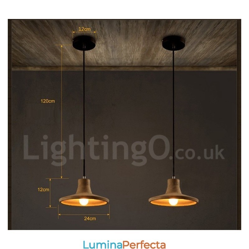 Lampă suspendată modernă contemporană din beton cu o singură lumină