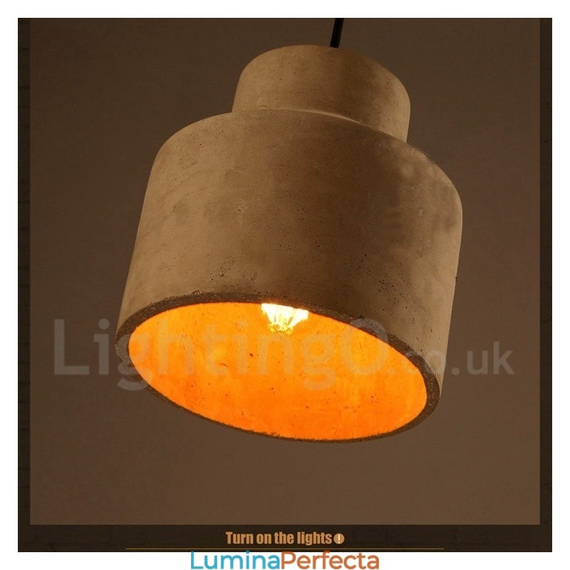 Lampă suspendată modernă contemporană din beton cu o singură lumină