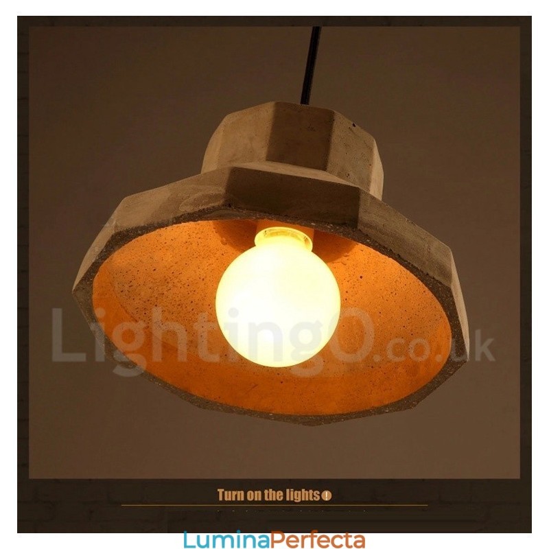 Lampă suspendată modernă contemporană din beton cu o singură lumină
