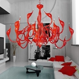 Candelabru Modern 24 Lumini G4 Pictura Rosie