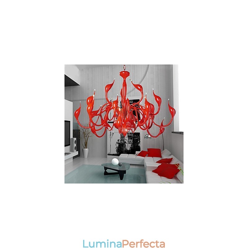 Candelabru Modern 24 Lumini G4 Pictura Rosie