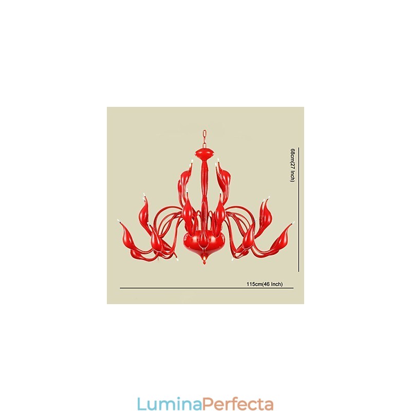 Candelabru Modern 24 Lumini G4 Pictura Rosie