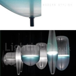 Lampă suspendată modernă și contemporană de culoare degradată cu abajur din sticlă