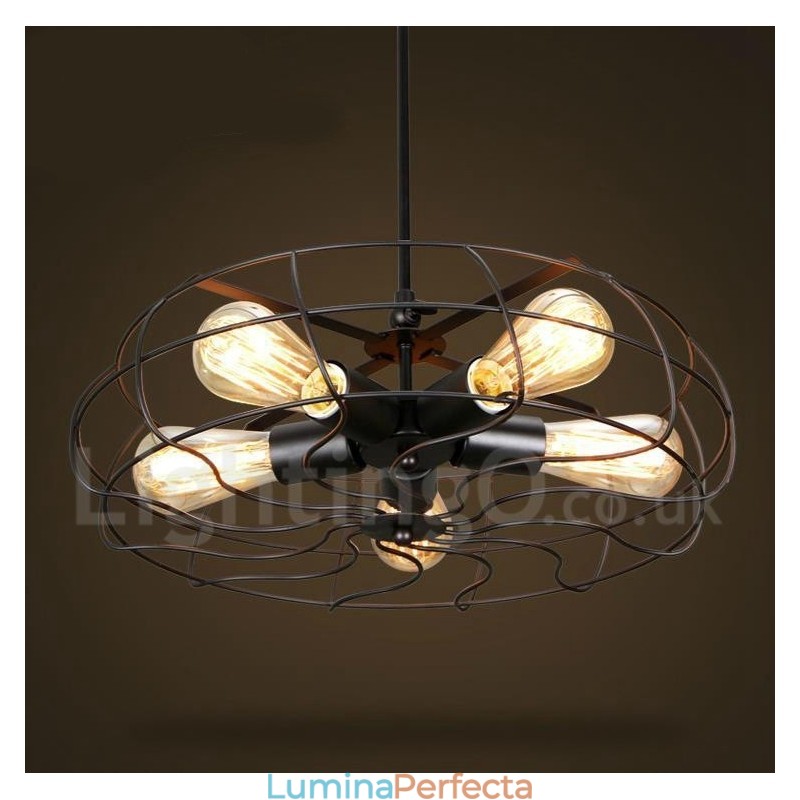 Lampă suspendată retro vintage cu 5 lumini