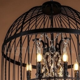 Lampă suspendată retro vintage metal cu 8 lumini Birdcage