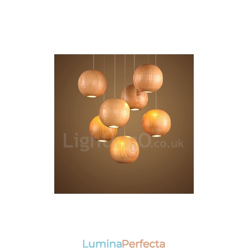 Lampă suspendată din lemn rustic Lodge