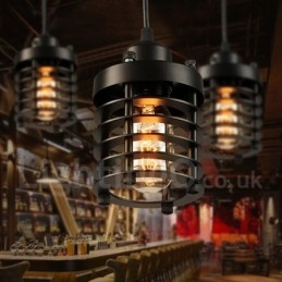 Lampă suspendată retro vintage metal cu 1 lumină