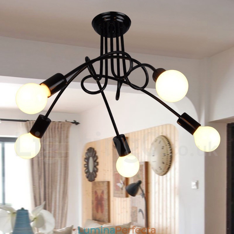 Candelabru Black Country Metal cu 5 lumini