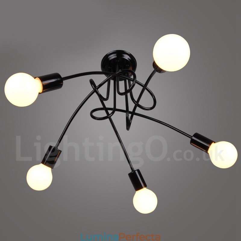 Candelabru Black Country Metal cu 5 lumini