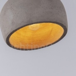 Lampă suspendată retro, vintage, din lemn de beton