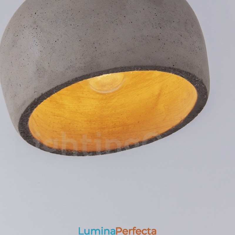 Lampă suspendată retro, vintage, din lemn de beton