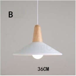 Lampă suspendată modernă, contemporană, din lemn, metal, în mai multe culori