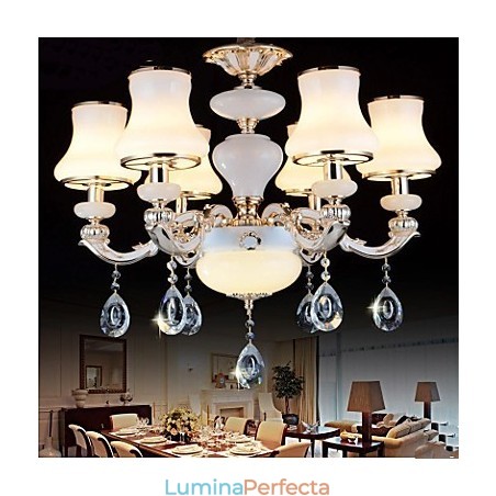 Lampa de lux din jad natural a lampa de cristal european Lampa de lux din jad natural a lampa de cristal european
