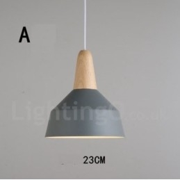 Lampă suspendată modernă, contemporană, din lemn, metal, în mai multe culori
