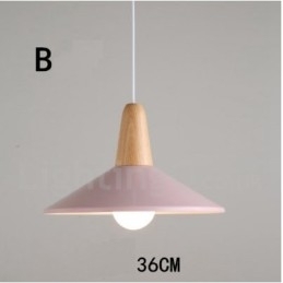 Lampă suspendată modernă, contemporană, din lemn, metal, în mai multe culori