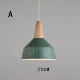 Lampă suspendată modernă, contemporană, din lemn, metal, în mai multe culori