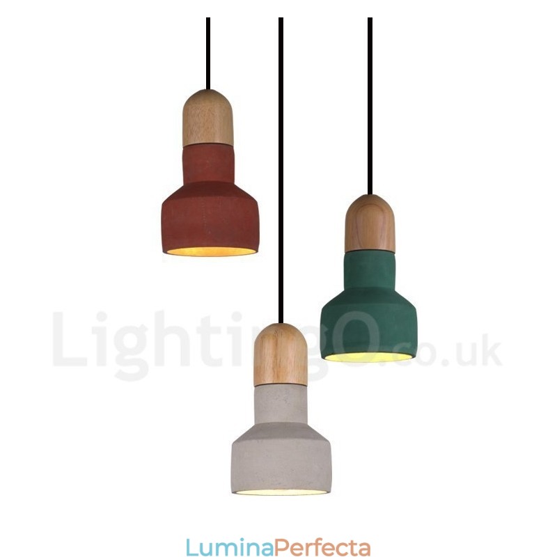 Lampă vintage din lemn de beton în mai multe culori pentru lampă