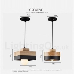 Lampă suspendată modernă, din lemn, metal, lemn