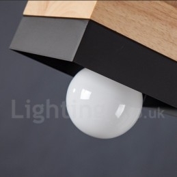 Lampă suspendată modernă, din lemn, metal, lemn