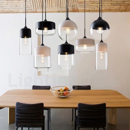 Lampă suspendată modernă și contemporană cu abajur din sticlă Lampă suspendată modernă și contemporană cu abajur din sticlă