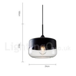 Lampă suspendată modernă și contemporană cu abajur din sticlă