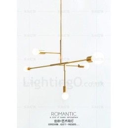 Candelabru modern contemporan din cupru cu 5 lumini