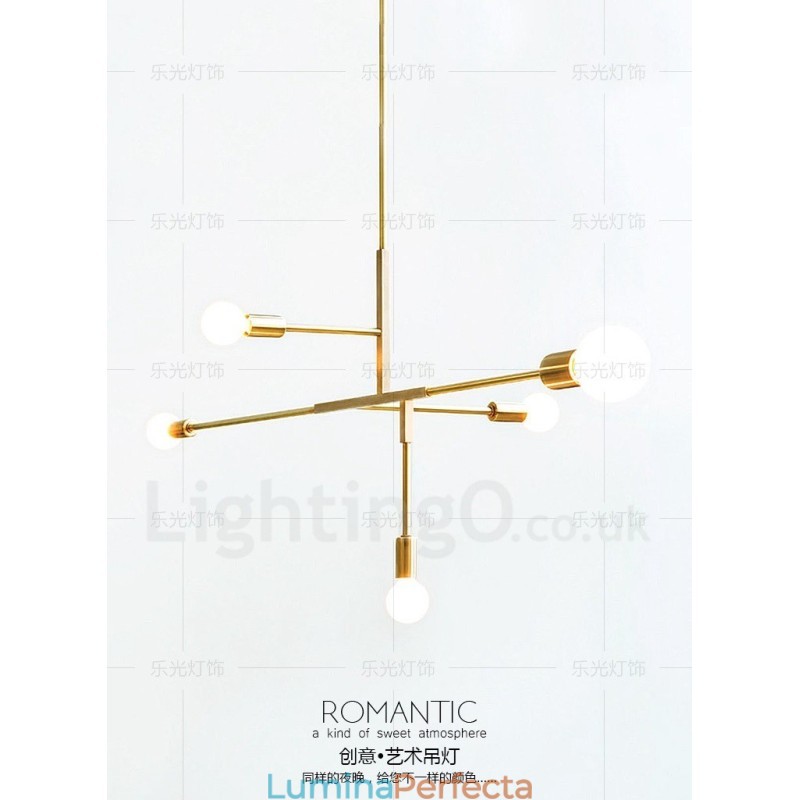 Candelabru modern contemporan din cupru cu 5 lumini