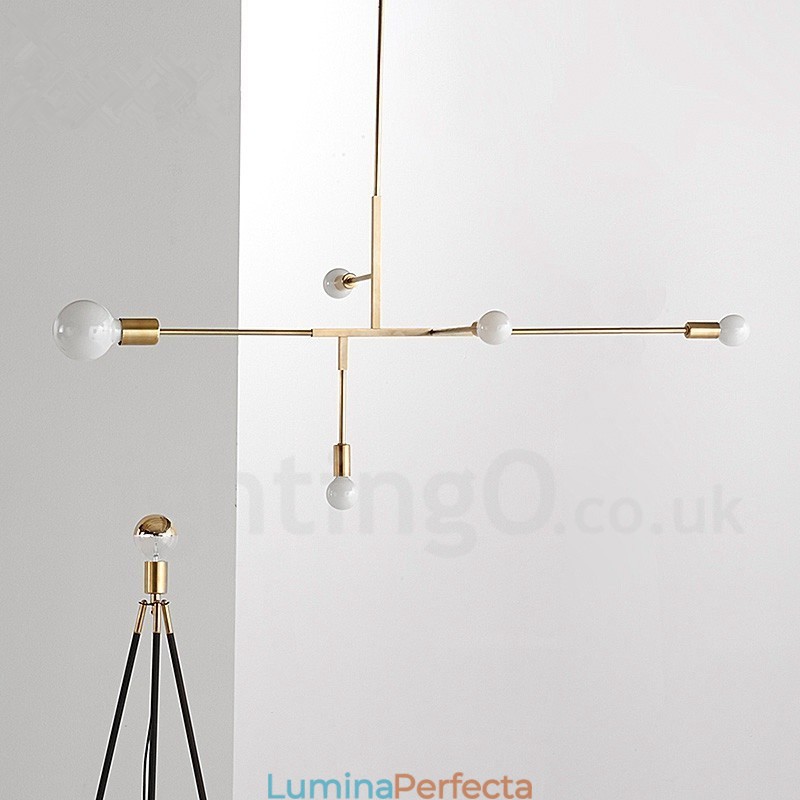Candelabru modern contemporan din cupru cu 5 lumini