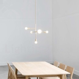 Candelabru modern contemporan din cupru cu 5 lumini