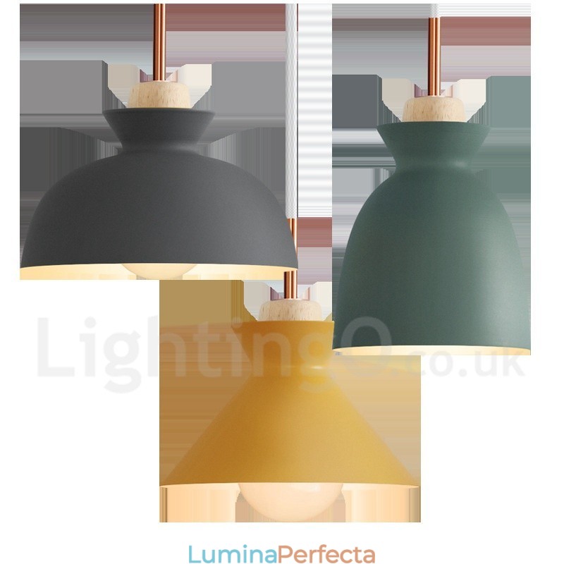 Lampă suspendată modernă, contemporană, din metal, în mai multe culori