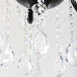 Candelabru de cristal cu 6 lumini cu accent de design negru